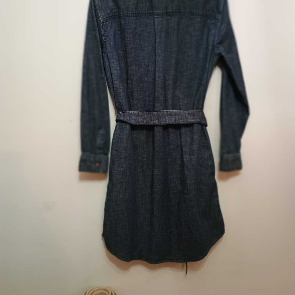 Lands' End Dark Blue Long Sleeve Denim Dress - Picture 4 of 7